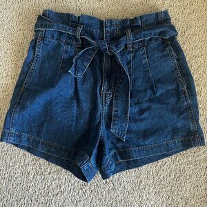 Madewell High Waist Denim Paperbag Shorts Size 26